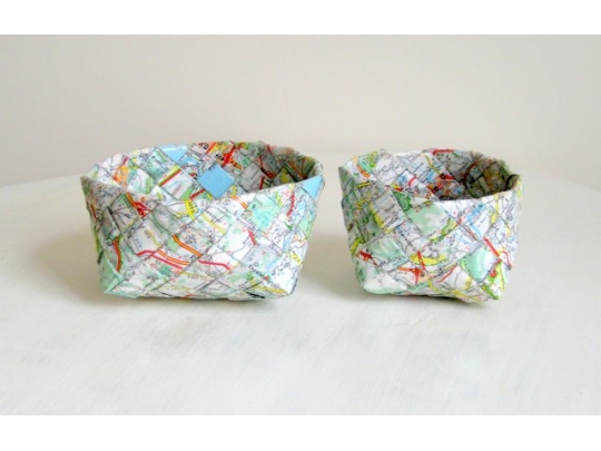 Woven Baskets, Nordic weave, recycled maps img_0442.jpg