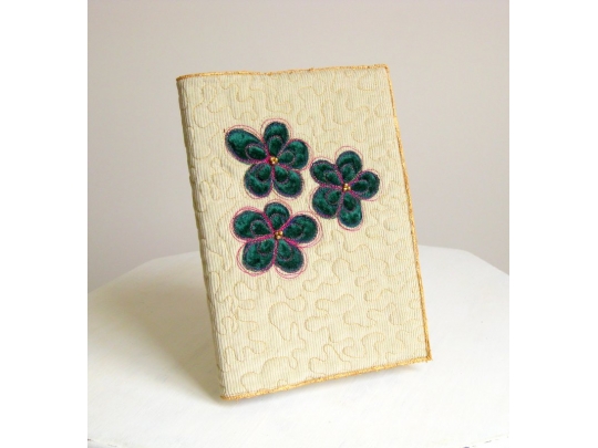 Quilted book cover w/ applique flowers. img_0460.jpg