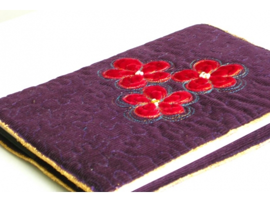 Quilted book cover w/ applique flowers img_0544.jpg