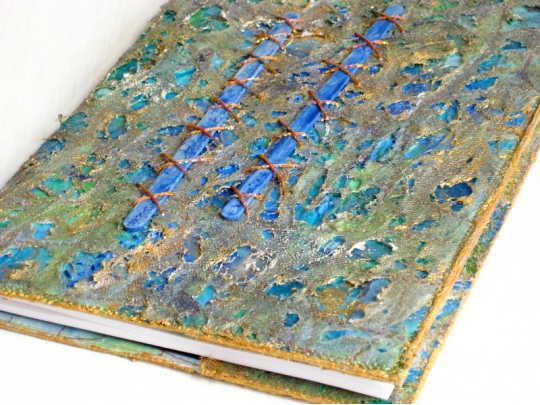Fibre art, textural loose book cover. img_0658.jpg