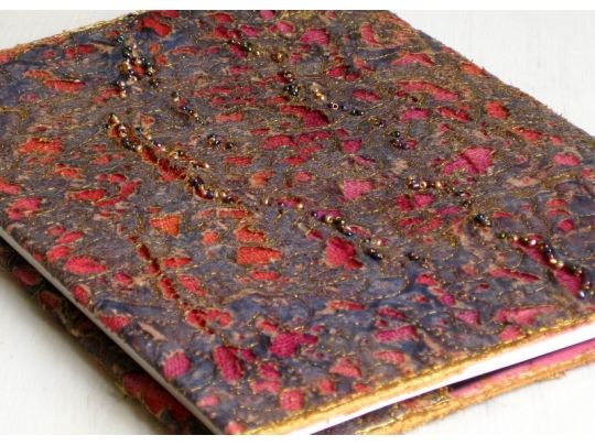 Fibre art, textural loose book cover. img_0683.jpg