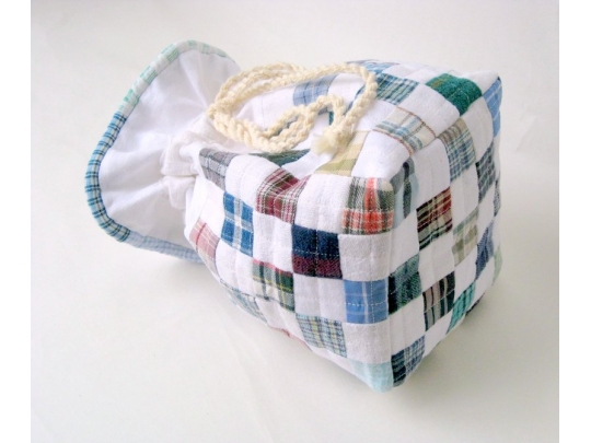 Quilted, soft, patchwork container img_3715.jpg