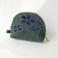 Quilted pouch, velvet flower applique Quilted pouch, velvet flower applique