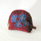 Quilted pouch, velvet flower applique Quilted pouch, velvet flower applique